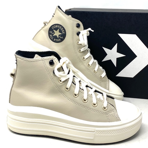 Converse Chuck Taylor Move Platform Shoes Casual Leather High For Women A07942C - Picture 1 of 10